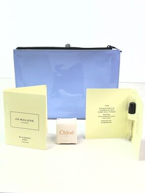 NEW Mugler Cosmetic Bag w/ Jo Malone Blackberry & Bay Samples & Chloé Mini